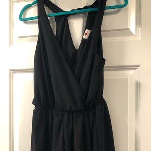 Silky black romper